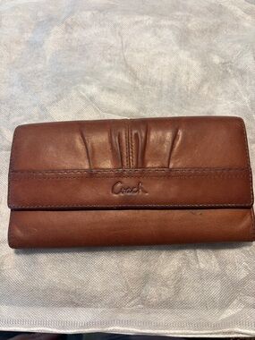 Coach Chestnut Brown Leather Fold Wallet